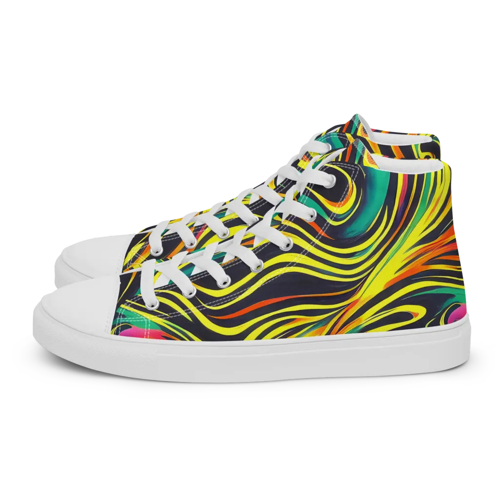 Cyborg Whirl on Men's High Top Canvas Shoes — Left
