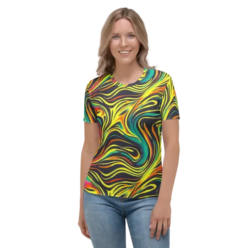 Cyborg Whirl on a Women's Crew Neck T-Shirt