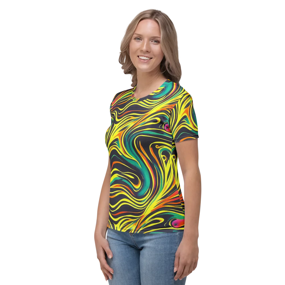 Cyborg Whirl on Women's Crew Neck T-Shirt — Left
