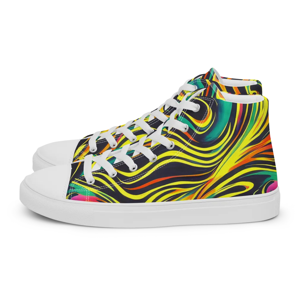 Cyborg Whirl on Women's High Top Canvas Shoes — Left