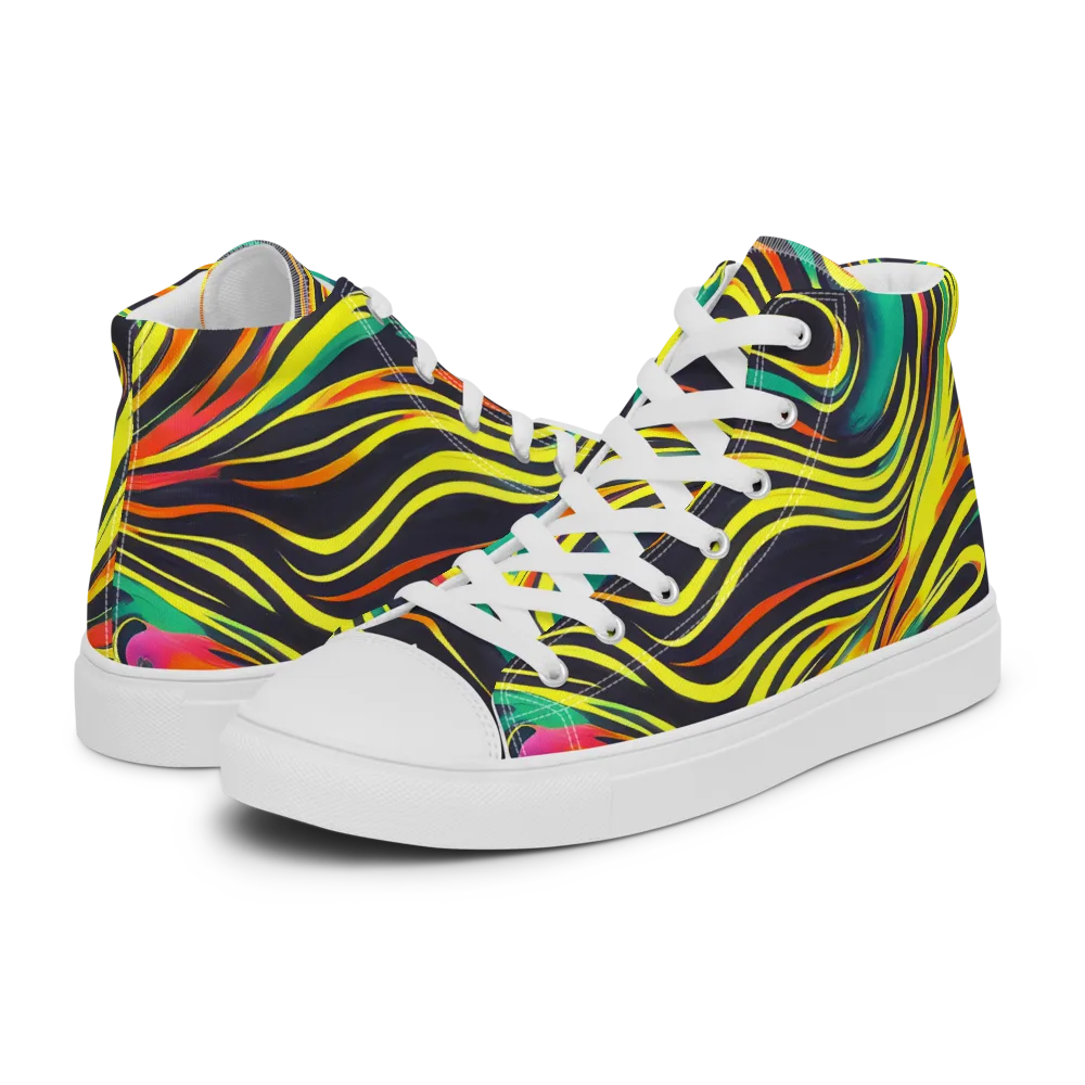 Cyborg Whirl on Women's High Top Canvas Shoes — Left