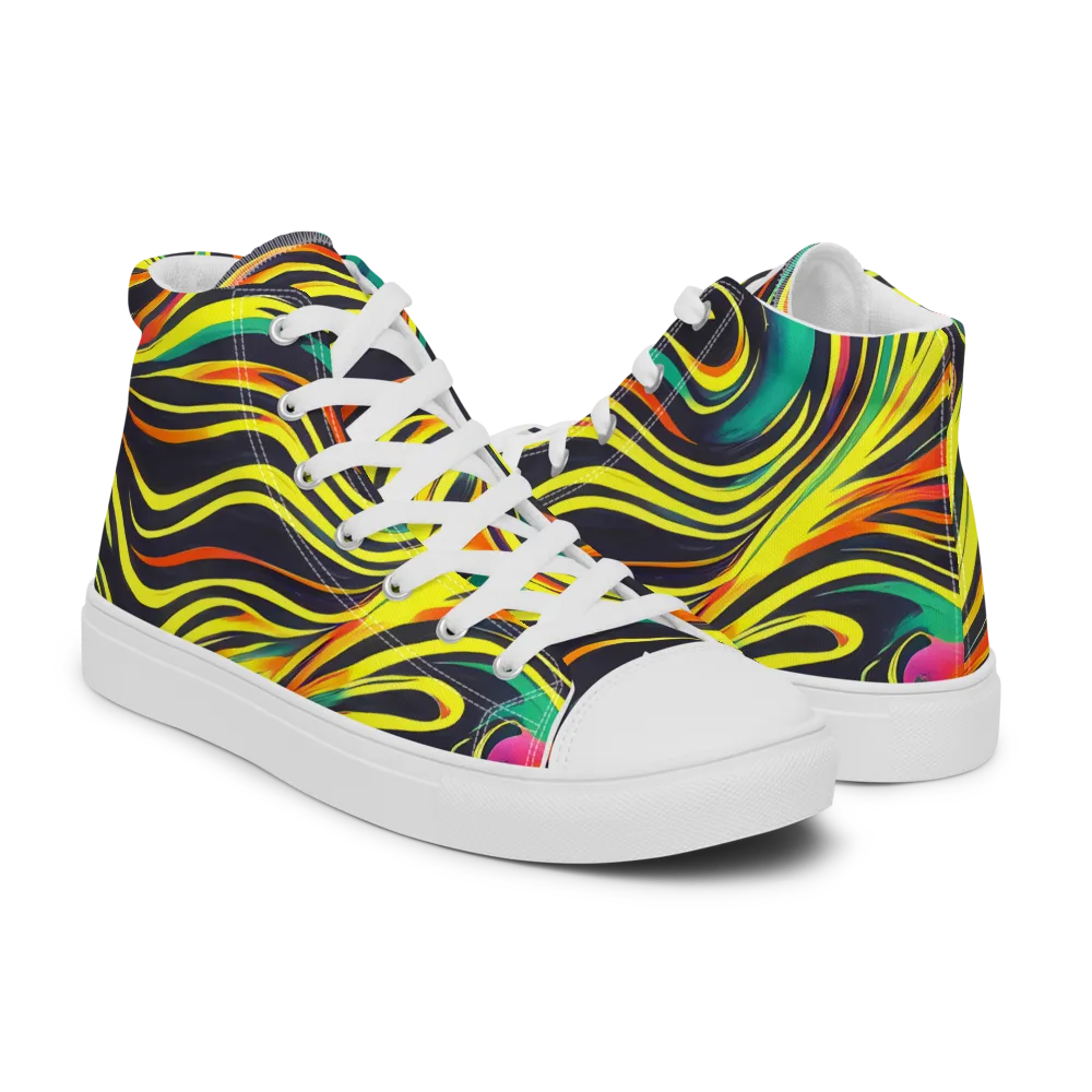 Cyborg Whirl on Women's High Top Canvas Shoes — Right
