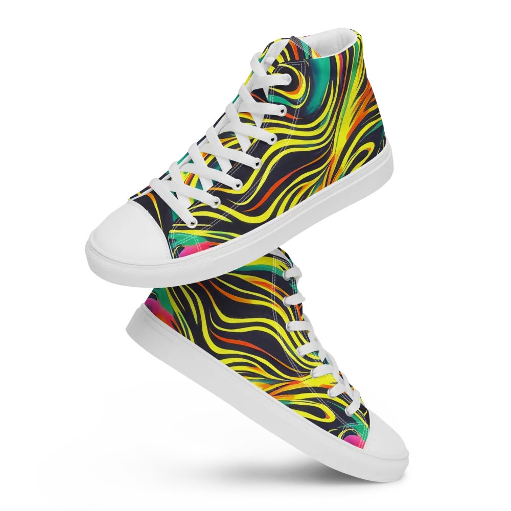 Cyborg Whirl on Women's High Top Canvas Shoes — Front