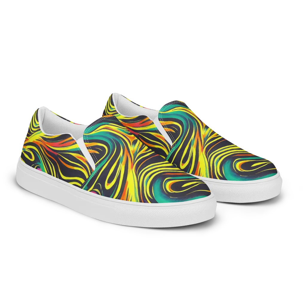 Cyborg Whirl on Men's Slip-On Canvas Shoes — Right Front
