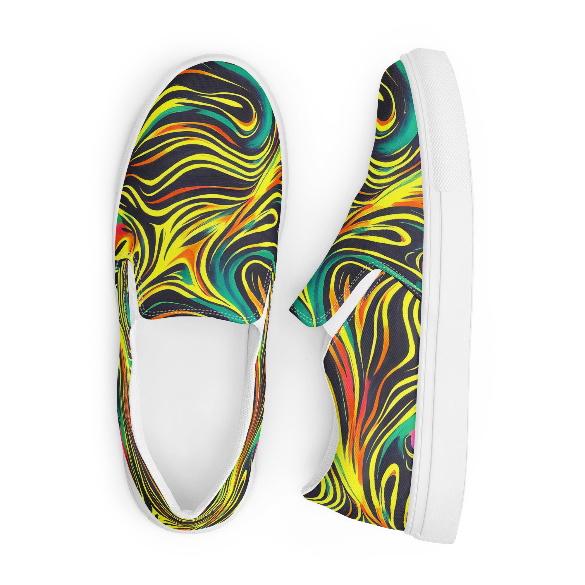 Cyborg Whirl on Men's Slip-On Canvas Shoes — Front