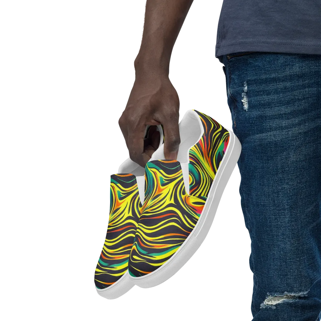 Cyborg Whirl on Men's Slip-On Canvas Shoes — Left Front