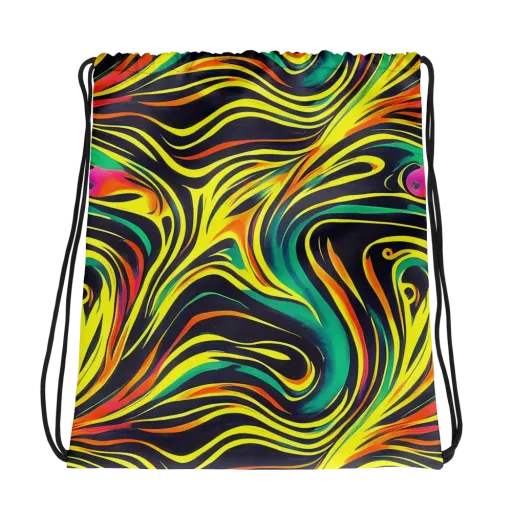Cyborg Whirl on a Drawstring Bag