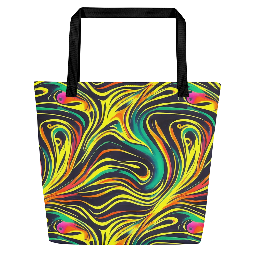 Cyborg Whirl on Large Tote Bag W/ Pocket — Front