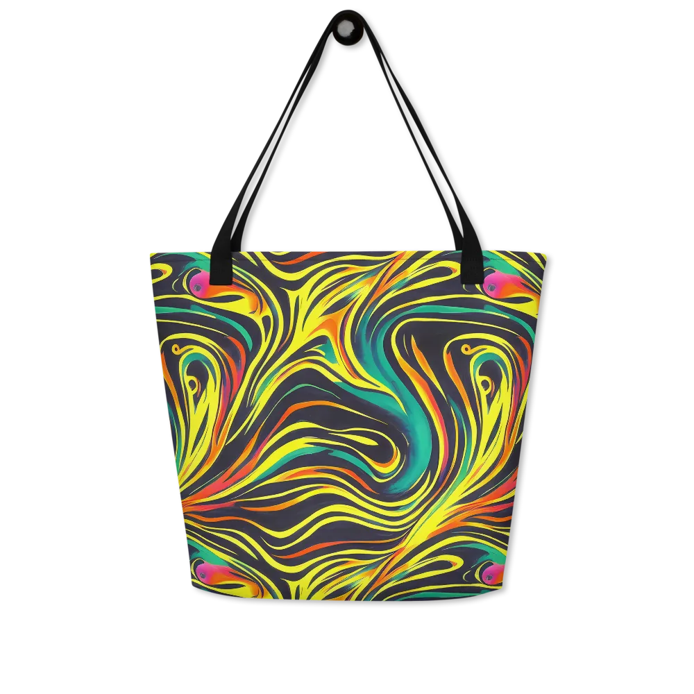 Cyborg Whirl on Large Tote Bag W/ Pocket — Front
