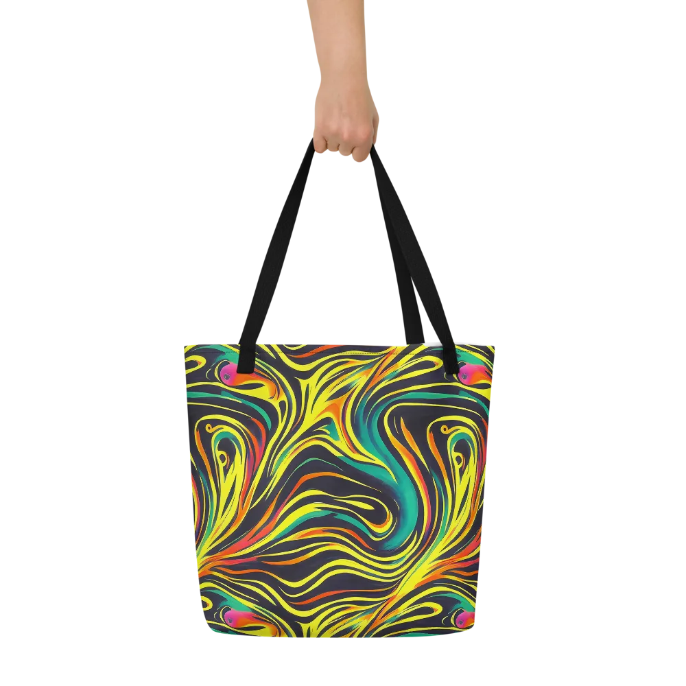 Cyborg Whirl on Large Tote Bag W/ Pocket — Front