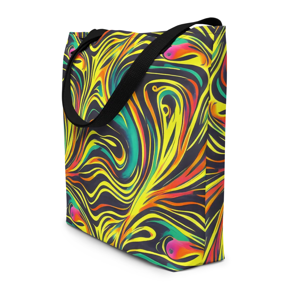 Cyborg Whirl on Large Tote Bag W/ Pocket — Front