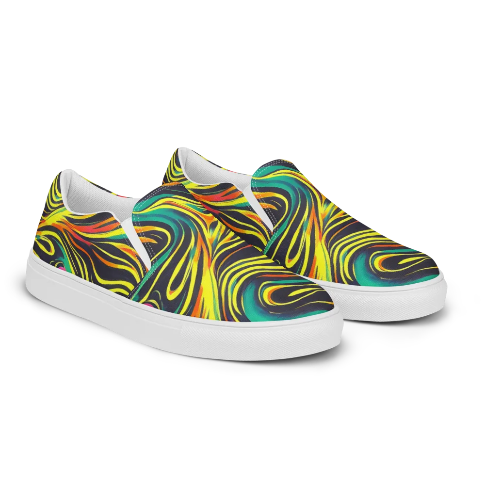 Cyborg Whirl on Women's Slip-On Canvas Shoes — Right Front