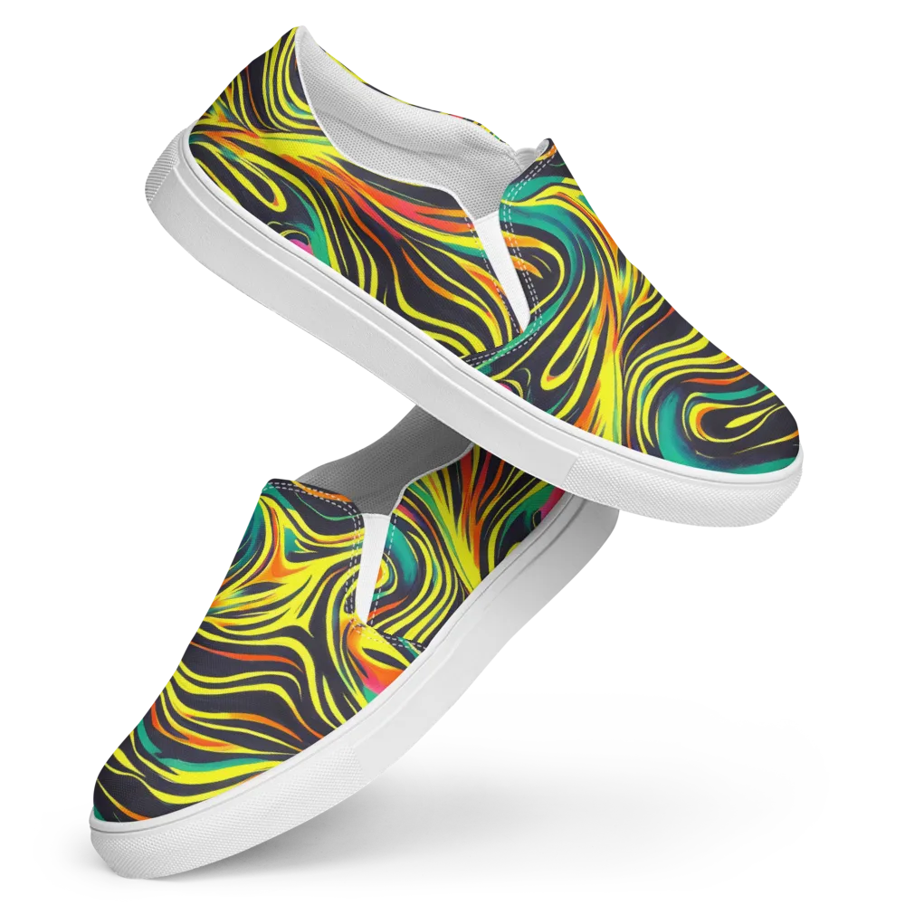 Cyborg Whirl on Women's Slip-On Canvas Shoes — Front