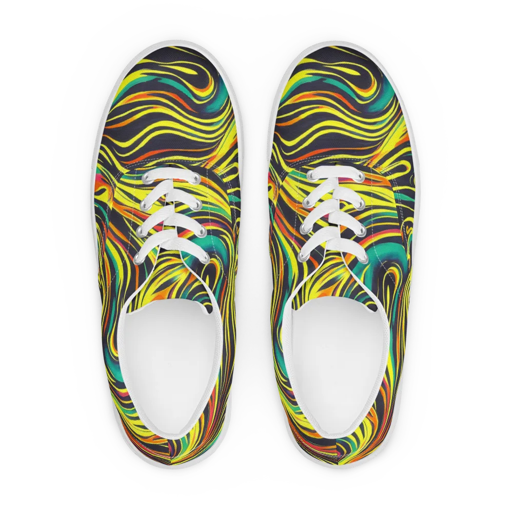 Cyborg Whirl on Men's Lace-Up Canvas Shoes — Front