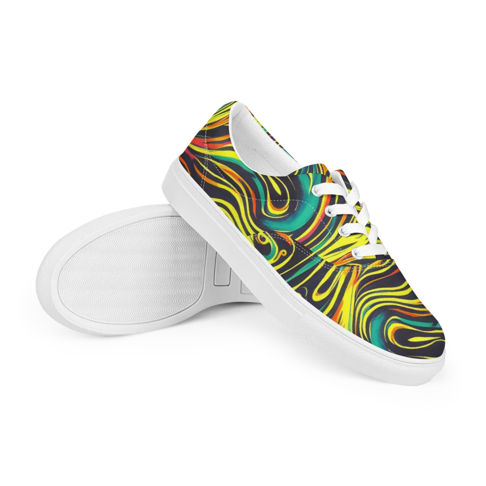 Cyborg Whirl on Men's Lace-Up Canvas Shoes — Right Front