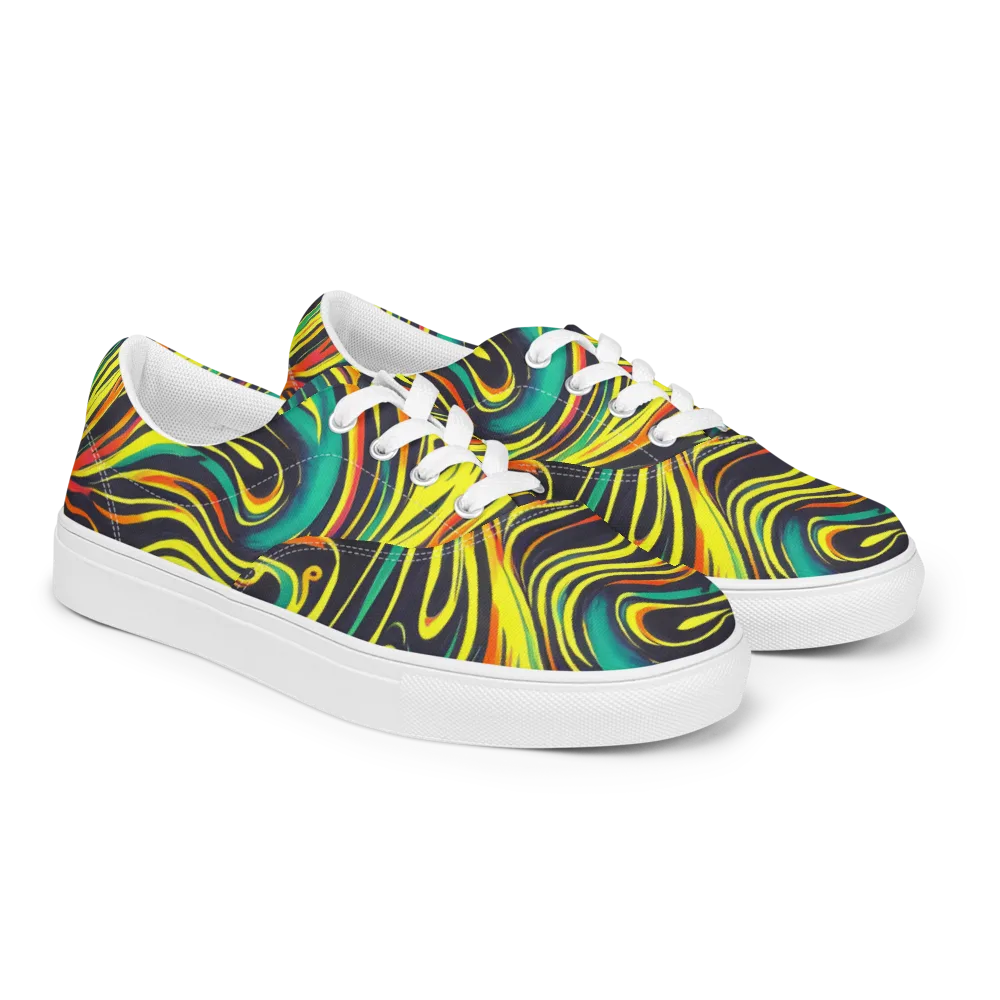 Cyborg Whirl on Men's Lace-Up Canvas Shoes — Right Front
