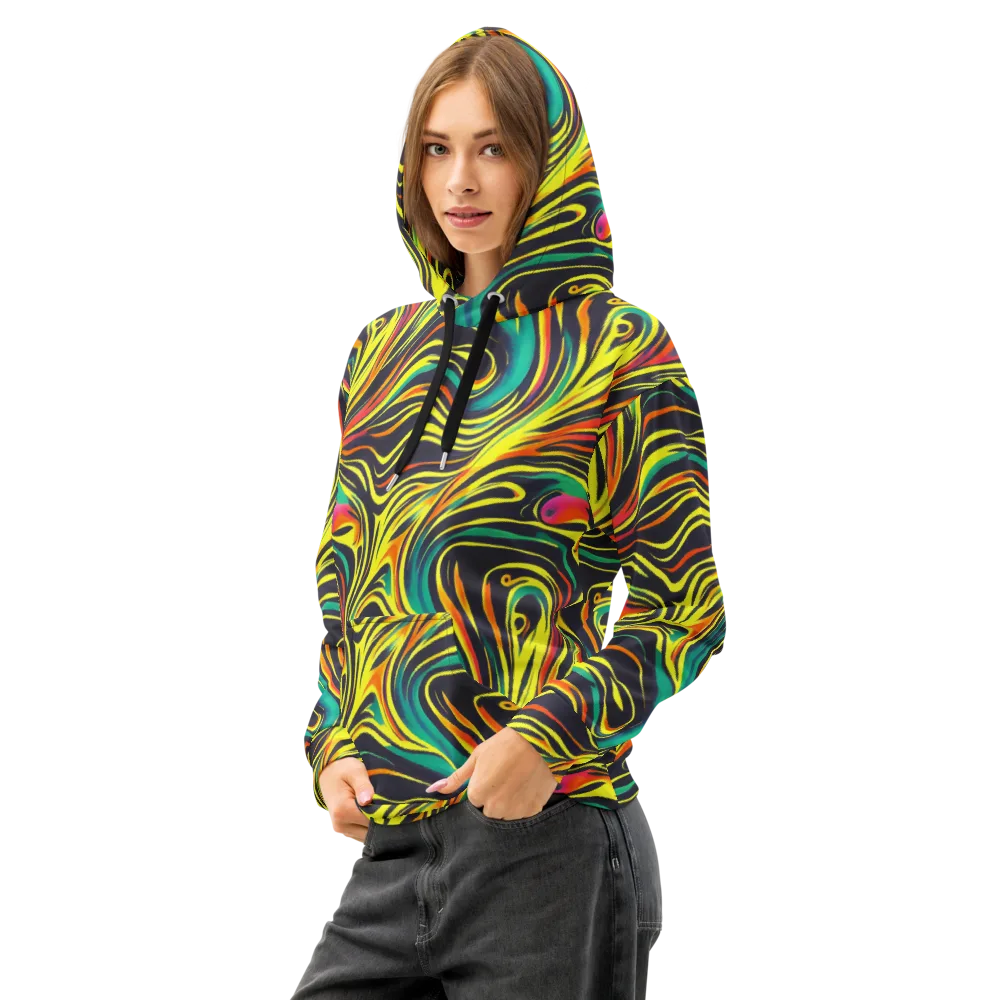 Cyborg Whirl on Cotton Hoodie — Left Front