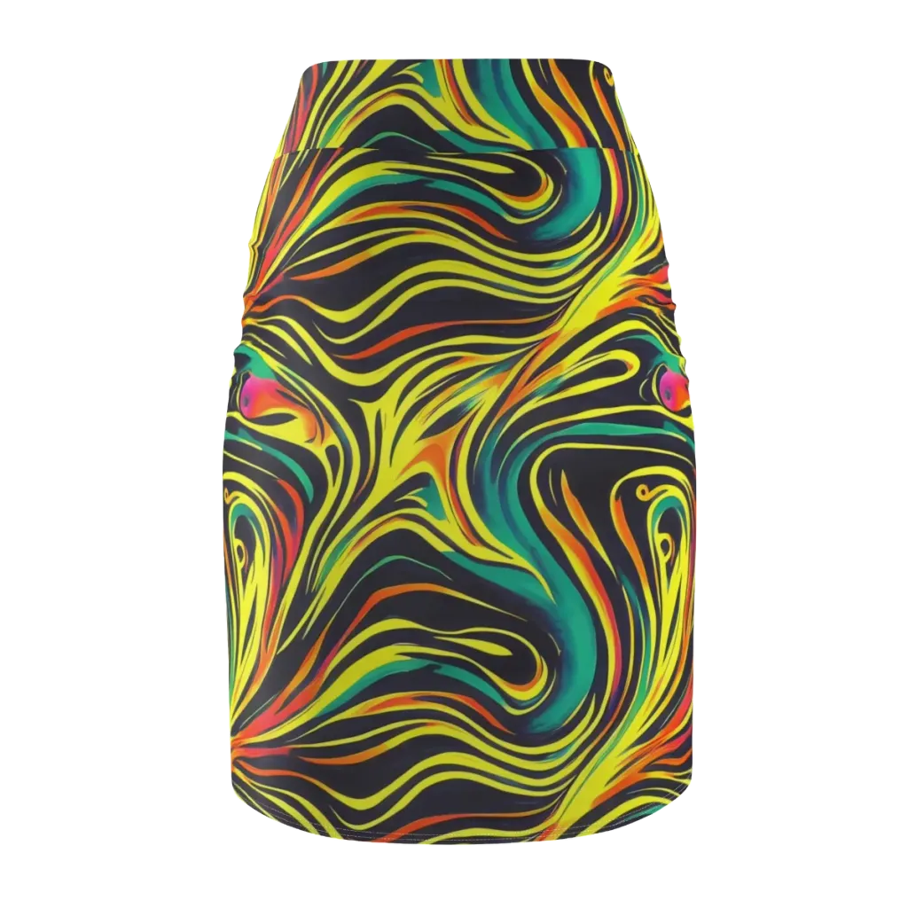 Cyborg Whirl on Pencil Skirt — Back