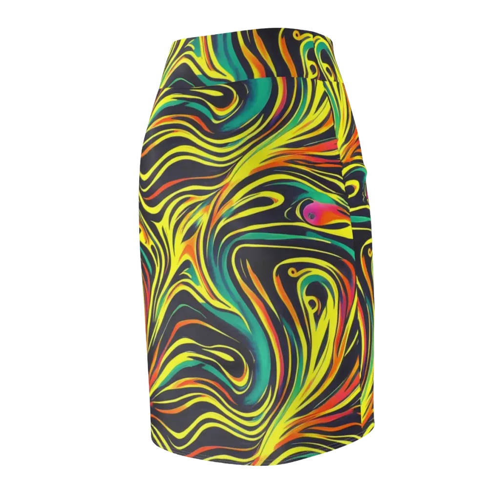 Cyborg Whirl on Pencil Skirt — Back Side