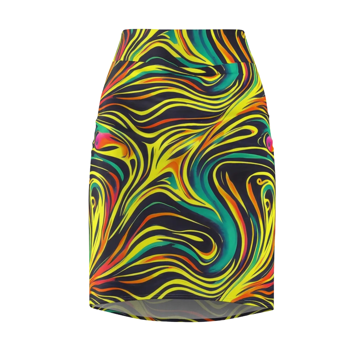 Cyborg Whirl on Pencil Skirt — Front
