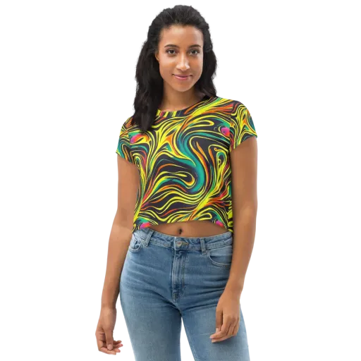Cyborg Whirl on a Crop Tee
