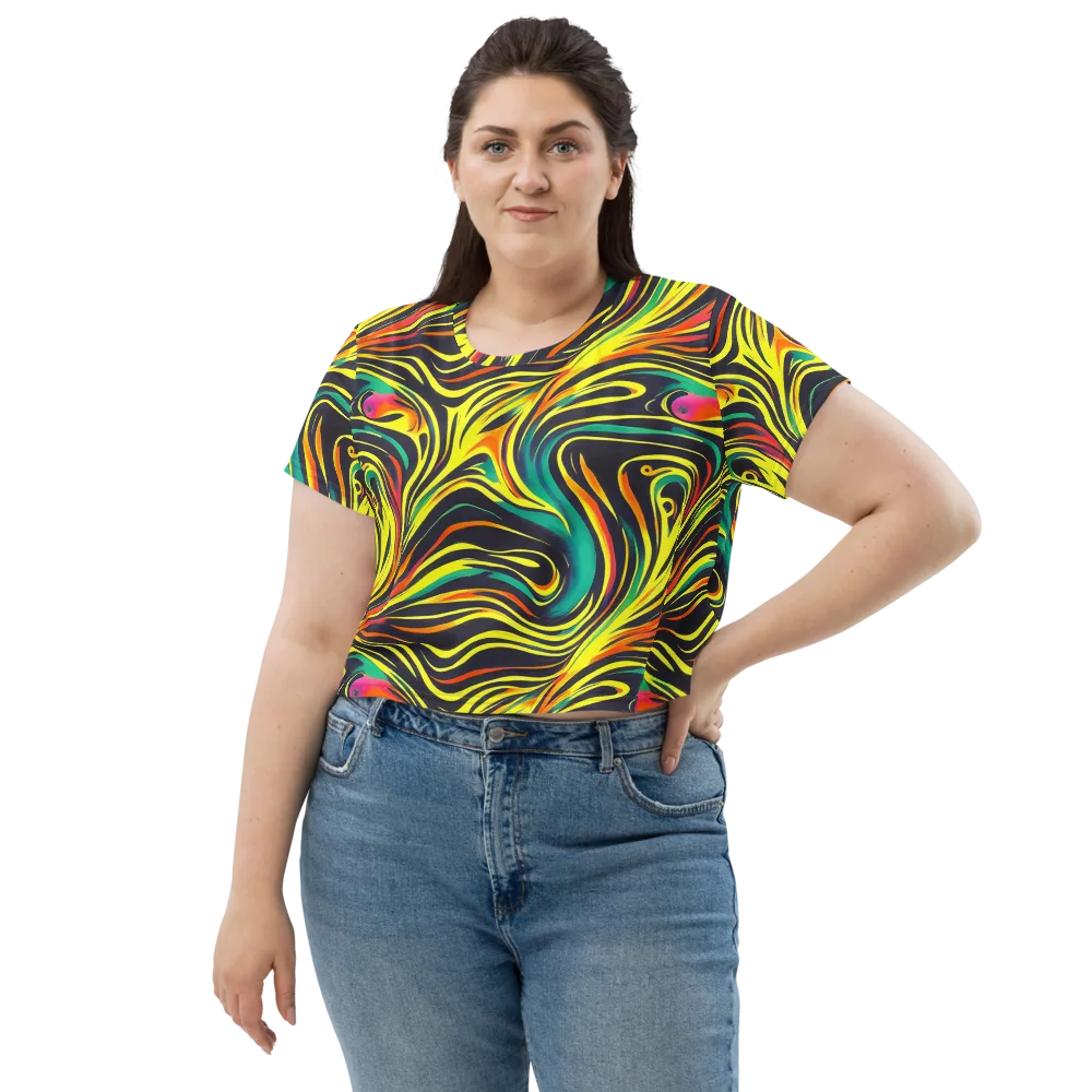 Cyborg Whirl on Crop Tee — Front