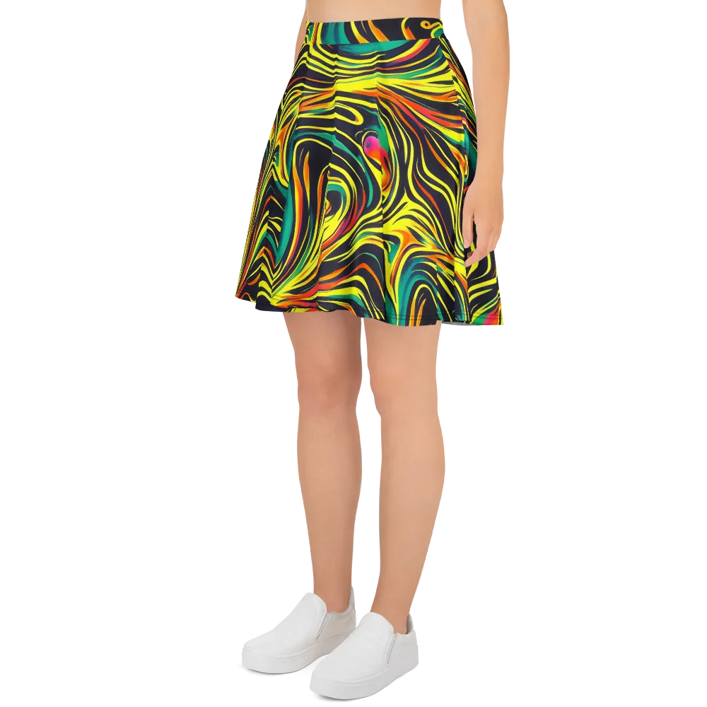 Cyborg Whirl on Skater Skirt — Left