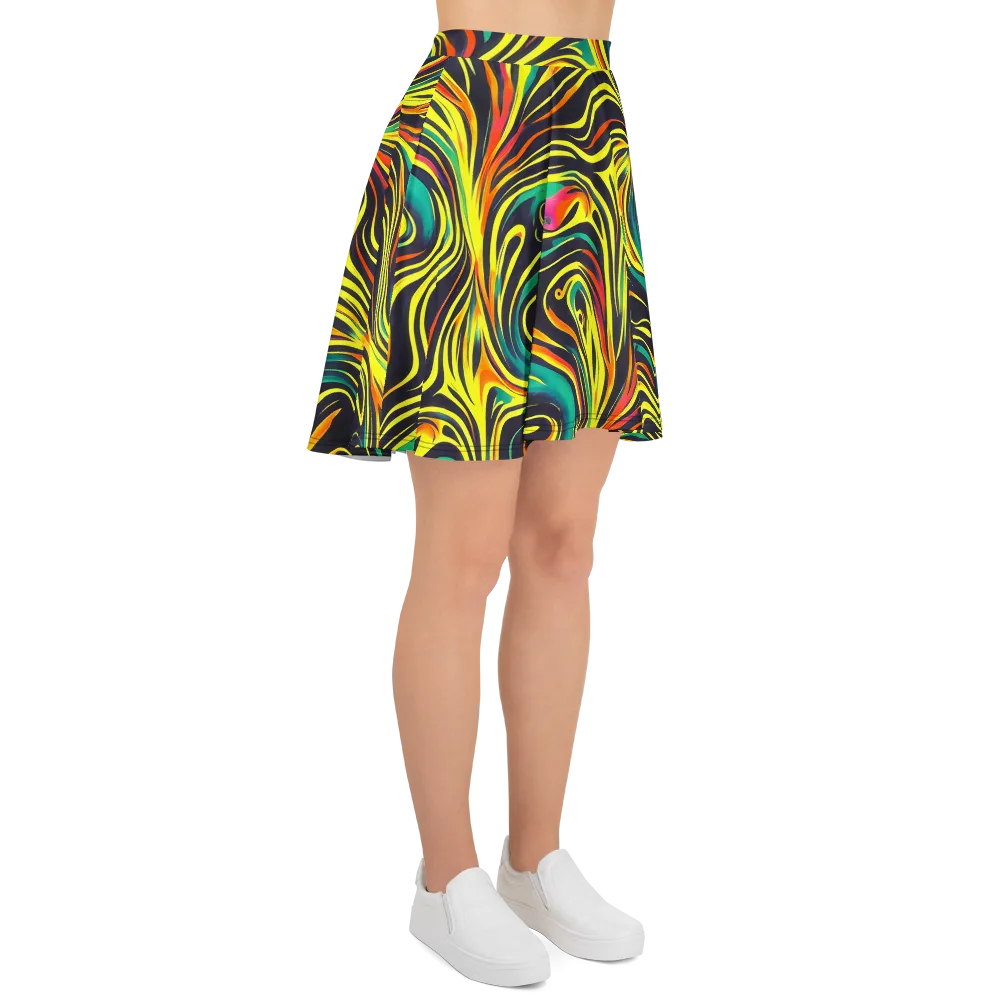 Cyborg Whirl on Skater Skirt — Right