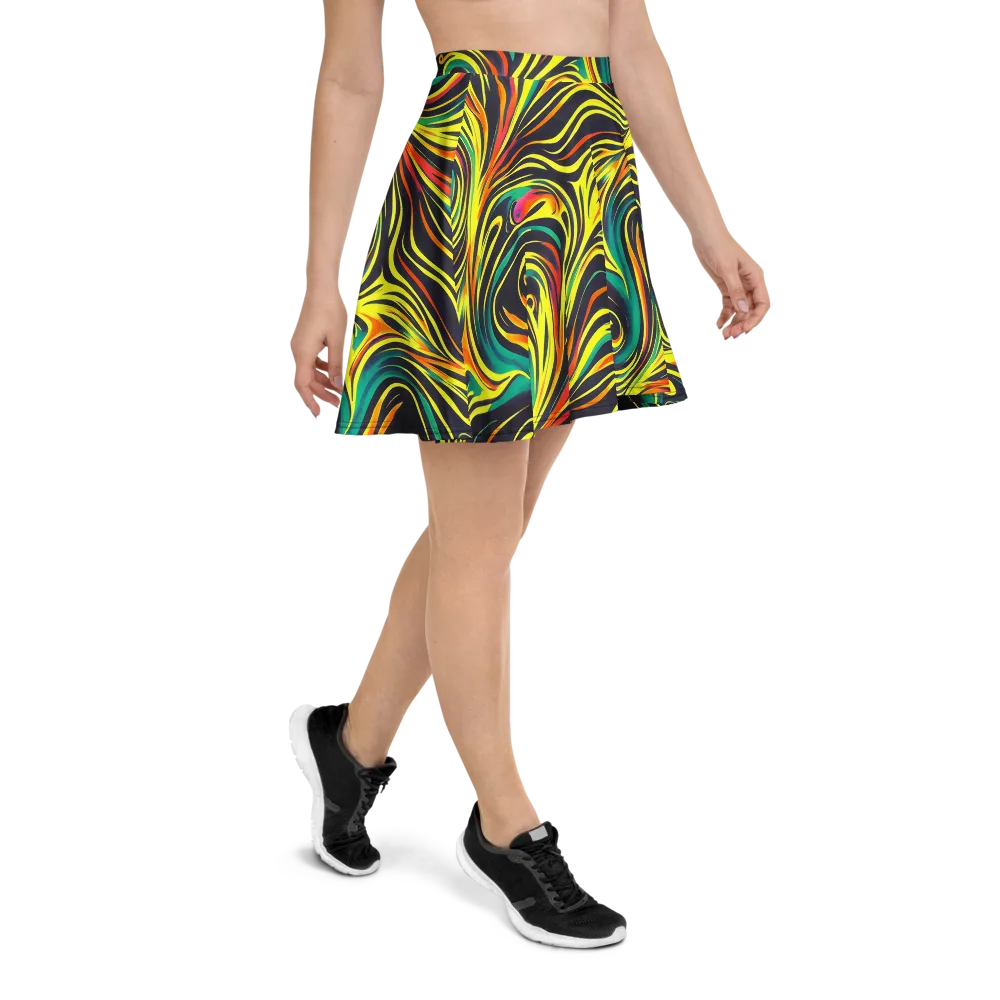 Cyborg Whirl on Skater Skirt — Right
