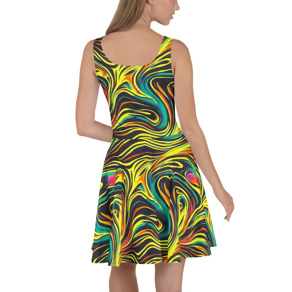 Cyborg Whirl on Skater Dress — Back