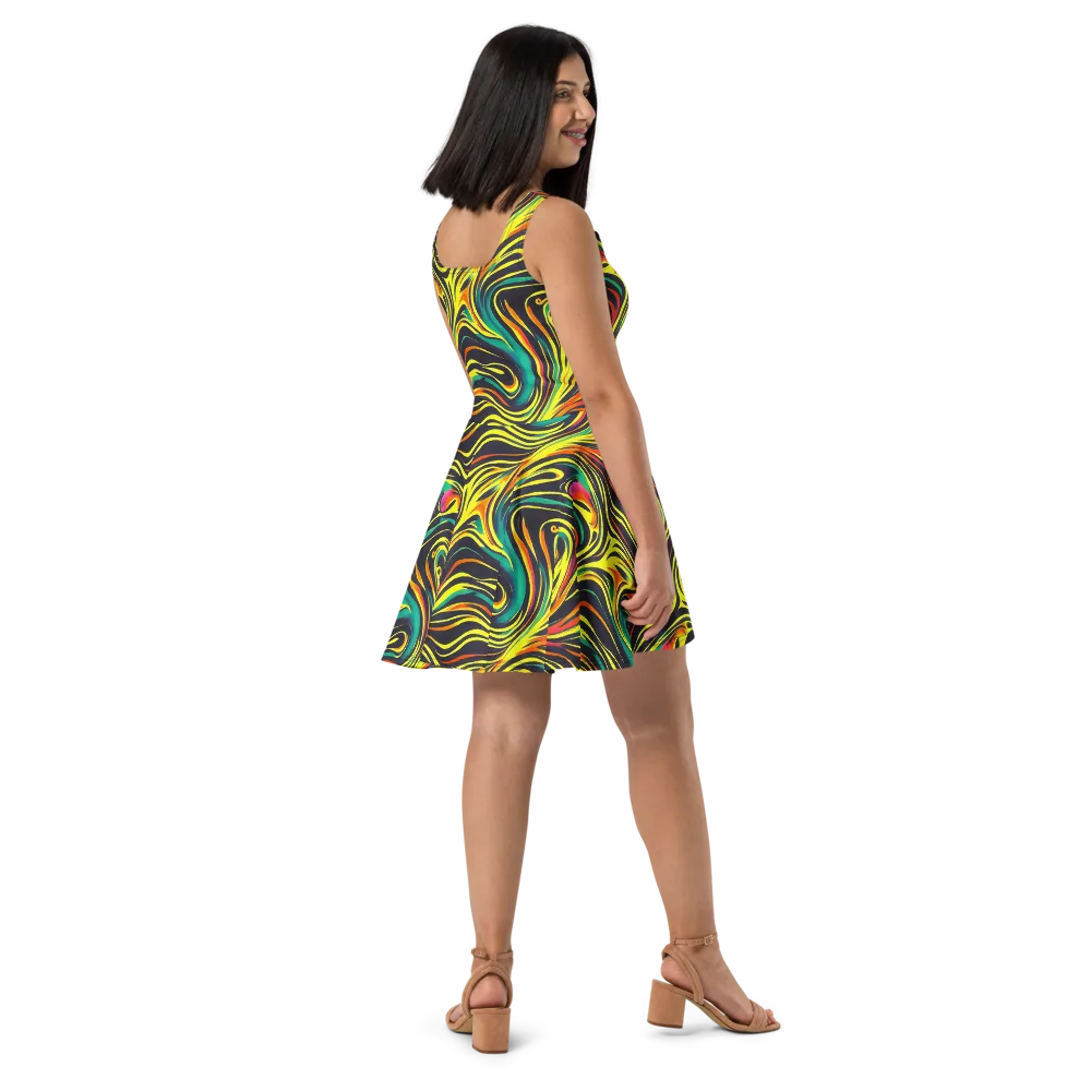 Cyborg Whirl on Skater Dress — Right