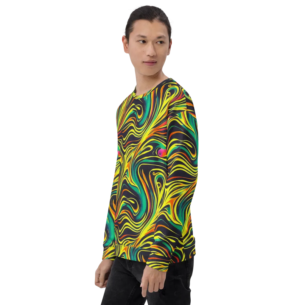 Cyborg Whirl on Sweatshirt — Left Front