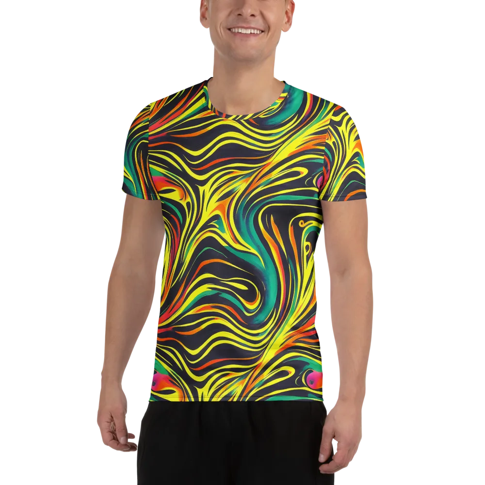 Cyborg Whirl on Men's Athletic T-Shirt — Front