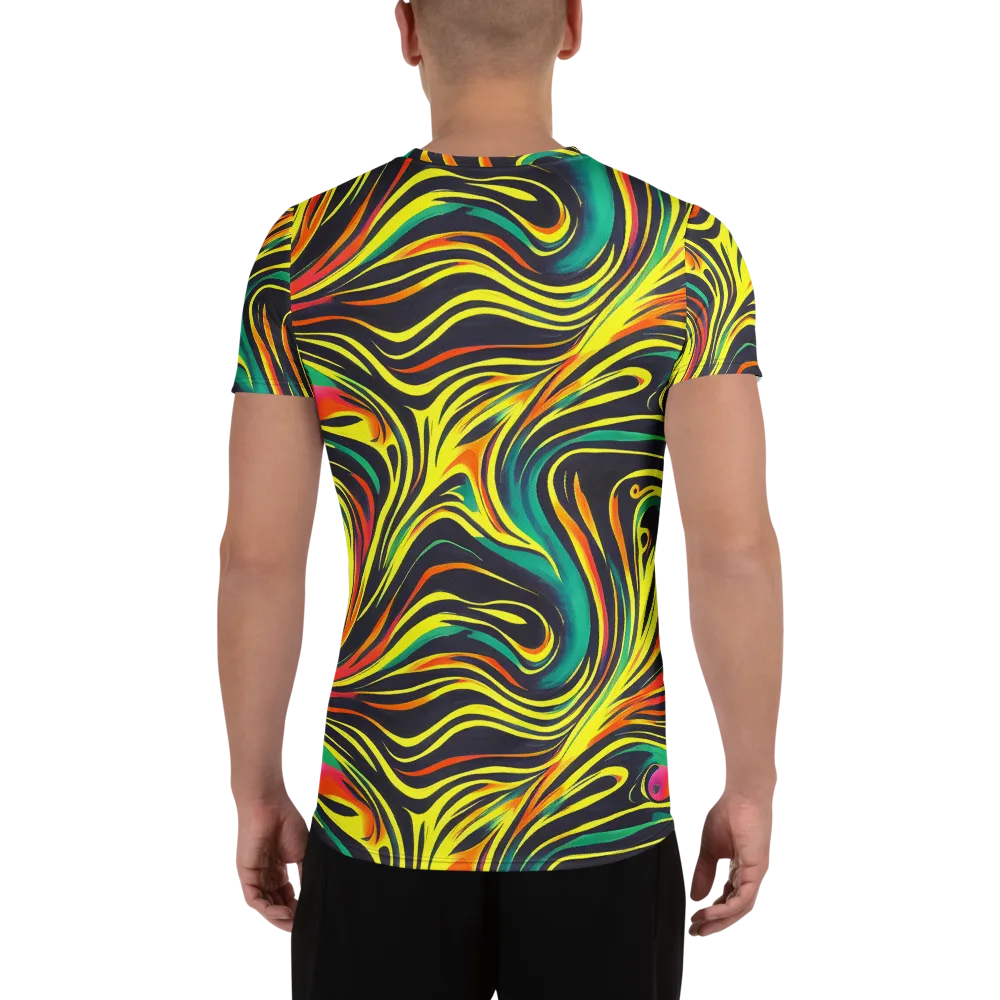 Cyborg Whirl on Men's Athletic T-Shirt — Back