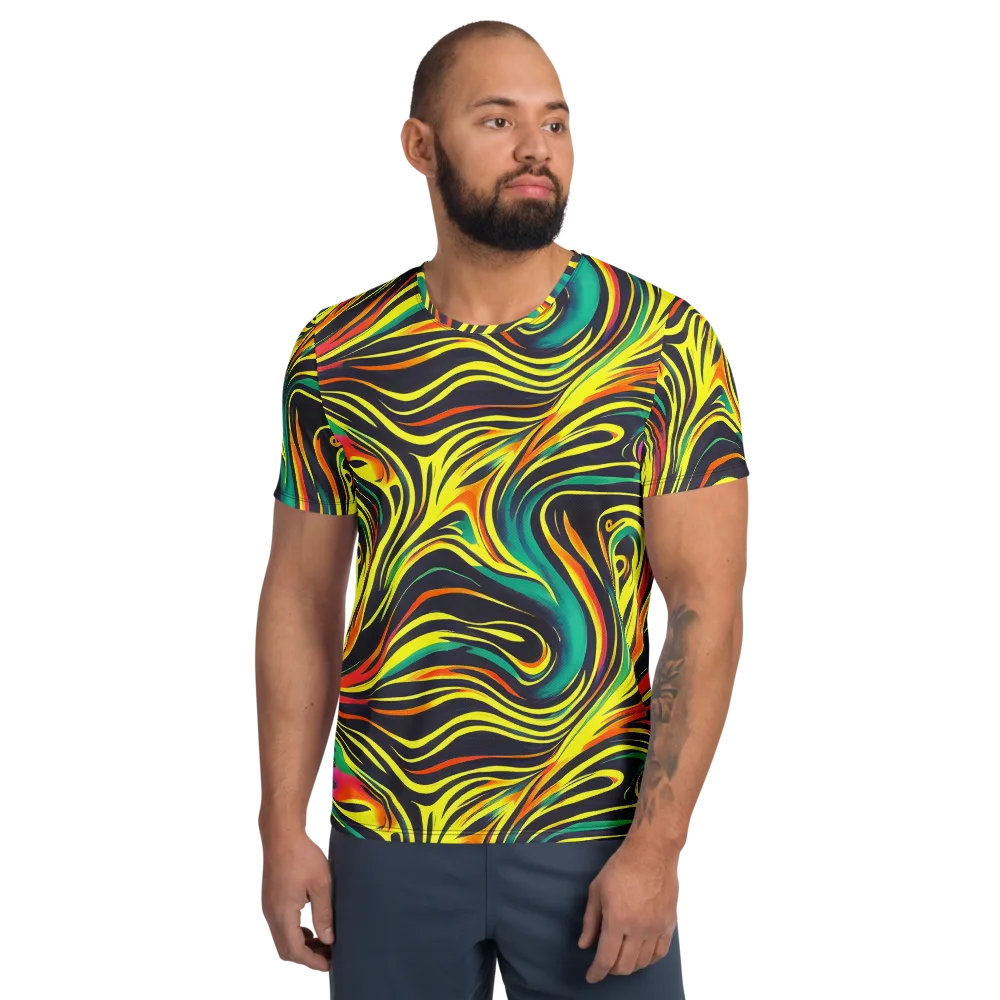Cyborg Whirl on Men's Athletic T-Shirt — Front