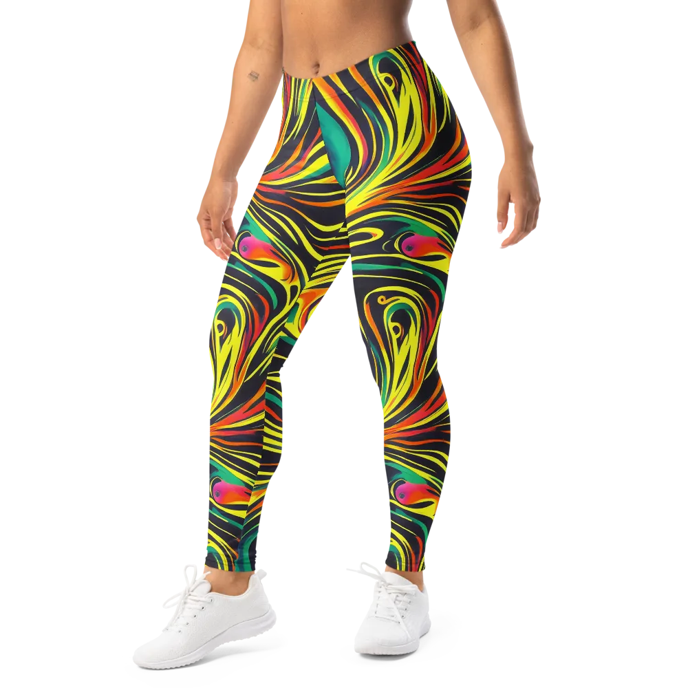 Cyborg Whirl on Leggings — Left Front