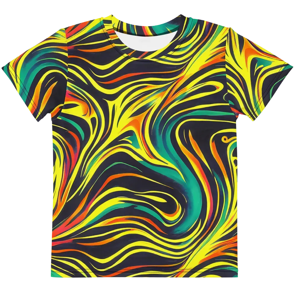 Cyborg Whirl on Kids Crew Neck T-Shirt — Front