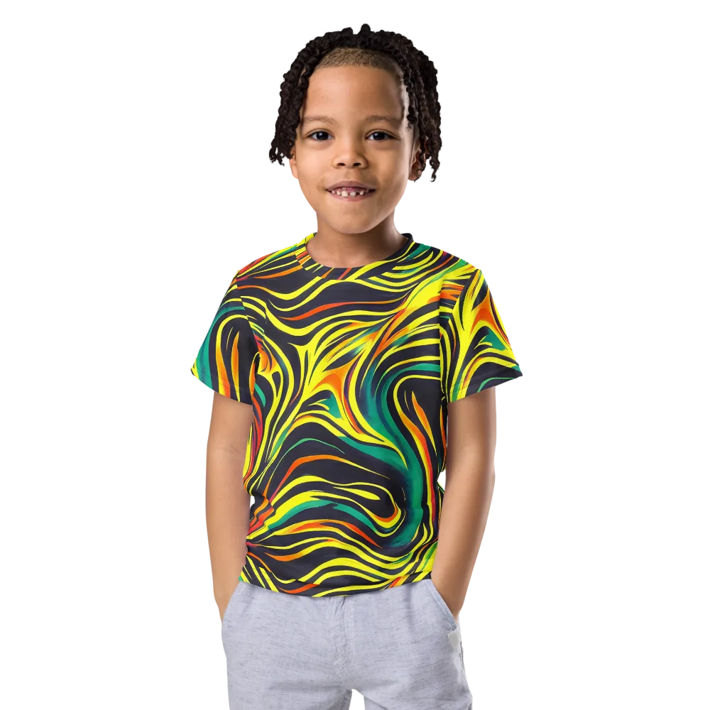 Cyborg Whirl on Kids Crew Neck T-Shirt — Front