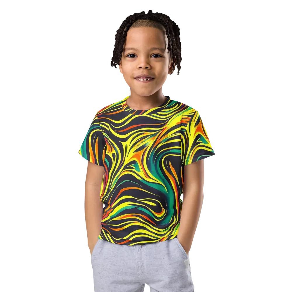 Cyborg Whirl on Kids Crew Neck T-Shirt — Front
