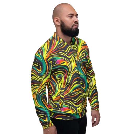 Cyborg Whirl on a Bomber Jacket