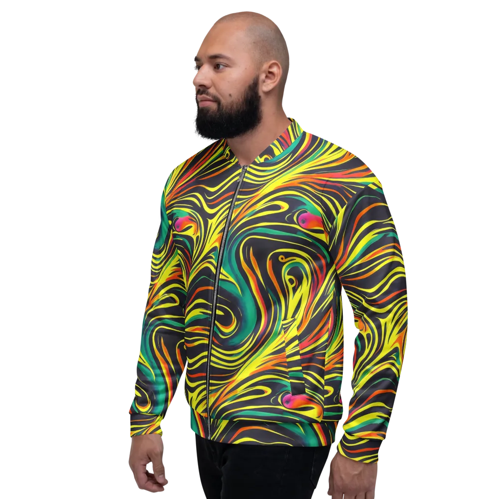 Cyborg Whirl on Bomber Jacket — Left