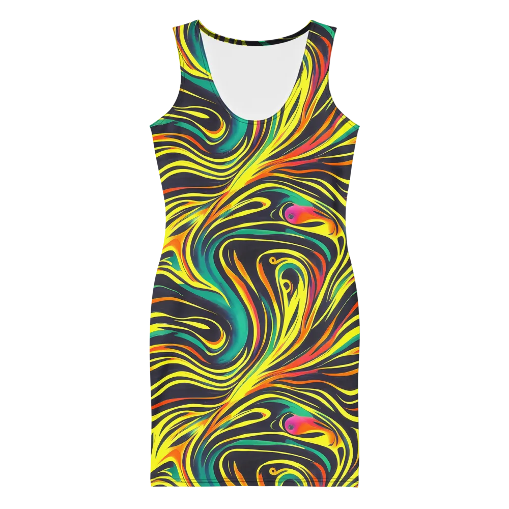 Cyborg Whirl on Bodycon Dress — Front