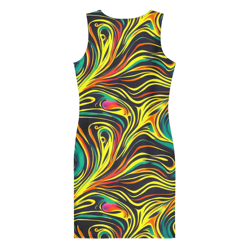 Cyborg Whirl on Bodycon Dress — Back