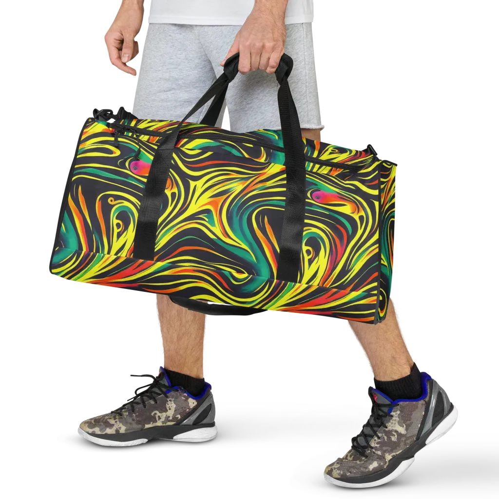 Cyborg Whirl on Duffle Bag — Front