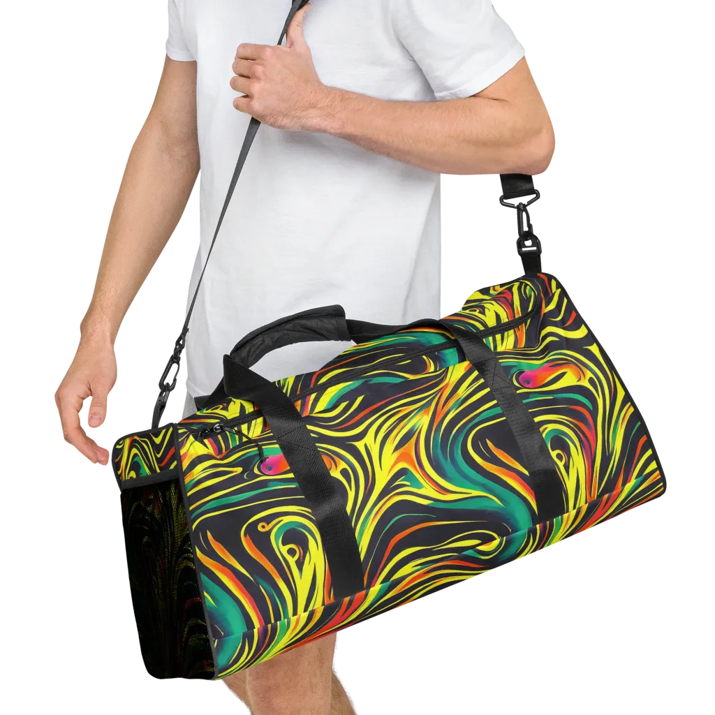 Cyborg Whirl on Duffle Bag — Right Front