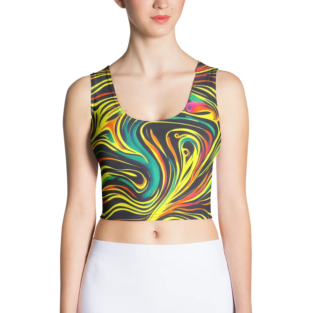 Cyborg Whirl on Crop Top — Front