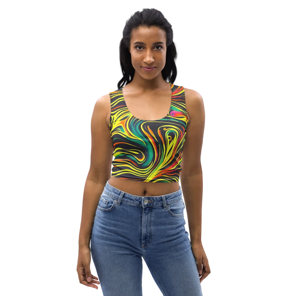 Cyborg Whirl on Crop Top — Front