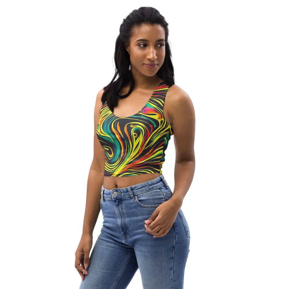 Cyborg Whirl on Crop Top — Left Front