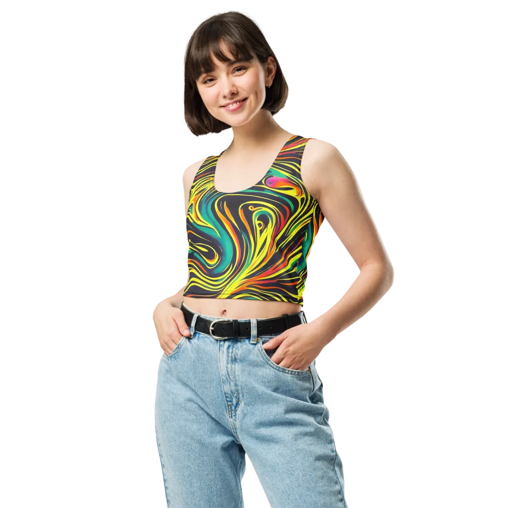 Cyborg Whirl on Crop Top — Front