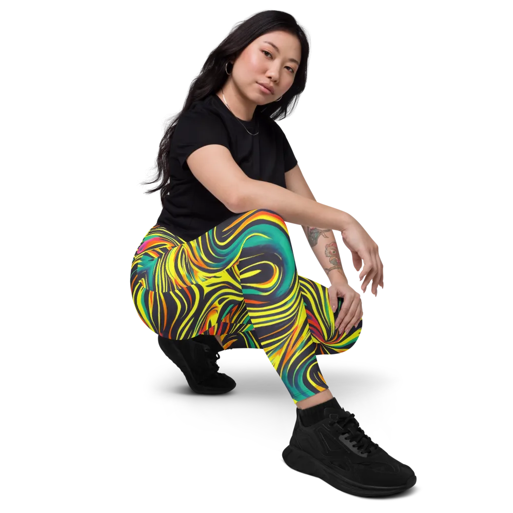Cyborg Whirl on Leggings with Pockets — Right Front